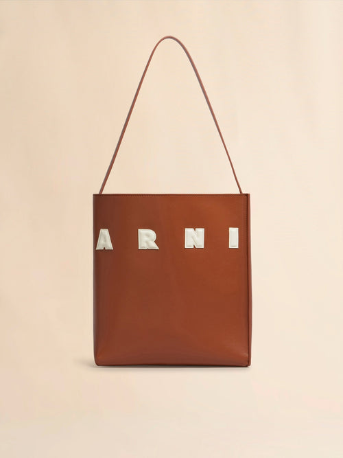 MARNI Small Brown Leather Museo Hobo Bag with Patches | 瑪尼 手袋 (啡色) - LondonKelly 英國名牌代購