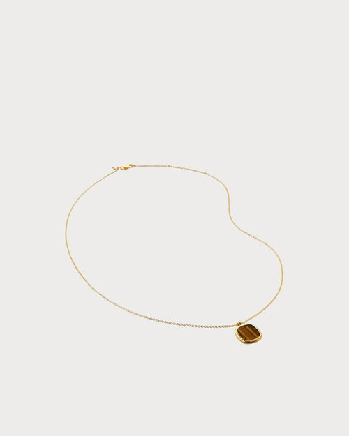 MONICA VINADER Delphi Tiger’s Eye Gold Vermeil Pendant Necklace | 頸鏈 (金色) - LondonKelly 英國名牌代購