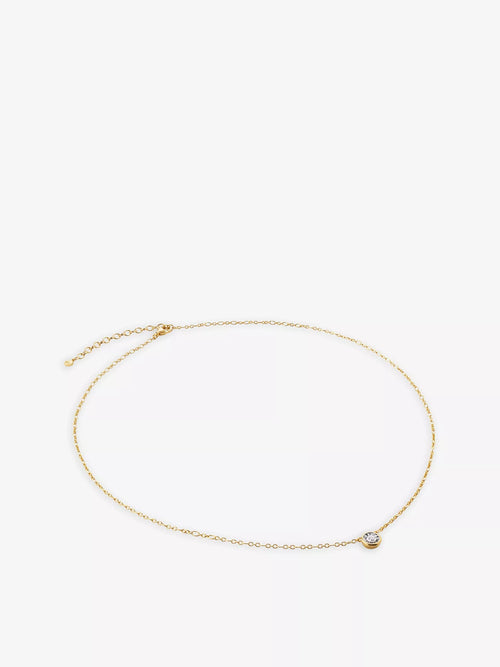 MONICA VINADER Essentials Large Lab - Grown Diamond Gold Vermeil Necklace | 頸鏈 (金色) - LondonKelly 英國名牌代購