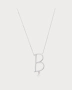 PERSEE White Gold and Diamond Alphabet B Necklace | 白金钻石字母颈链 (白金款) - LondonKelly 英国名牌代购