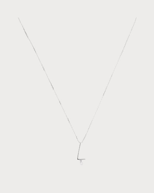 PERSEE White Gold and Diamond Alphabet L Necklace | 白金钻石字母项链 (白金) - LondonKelly 英国名牌代购