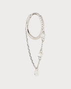 PERSEE White Gold and Diamond Drop Huggie Single Earring | 白金鑽石垂墜單扣耳環 (白金款) - LondonKelly 英國名牌代購