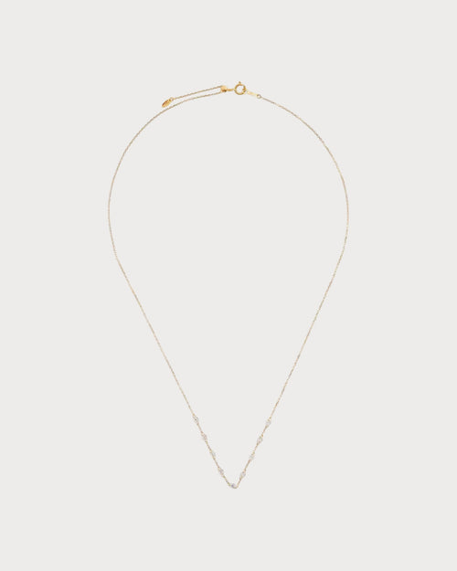 PERSEE Yellow Gold and Diamond 9 - Stone Danae Necklace | 黄金钻石9颗石达娜伊项链 (黄金) - LondonKelly 英国名牌代购