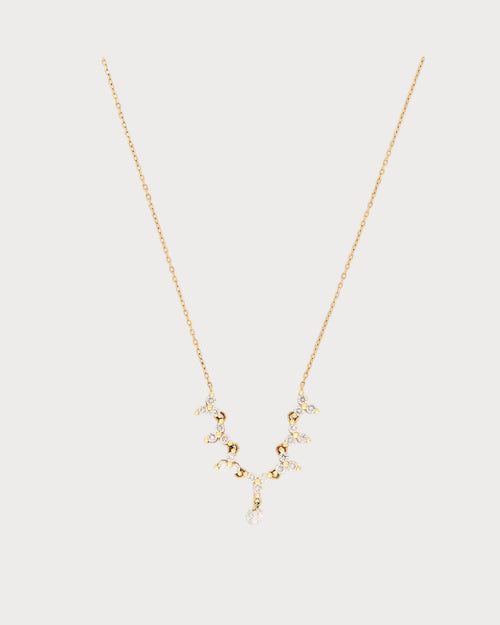 PERSEE Yellow Gold and Diamond Triangle Tennis Necklace | 黄金钻石三角网球项链 (黄金) - LondonKelly 英国名牌代购