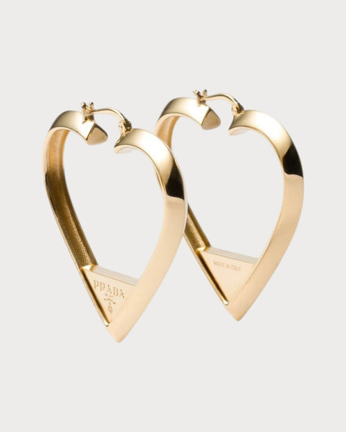 PRADA 1IO148 Metal Heart Earrings | 普拉达 心型耳环 (金色) - LONDONKELLY 英国名牌代购