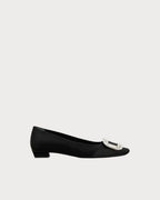 ROGER VIVIER Belle Vivier Ballerinas in Satin | RV 緞面芭蕾平底鞋 (黑色) - LondonKelly 英國名牌代購