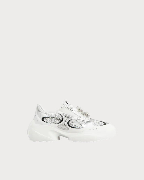 ROGER VIVIER Viv' on the Run Sneakers in Leather and Fabric | RV 運動鞋 (白銀色) - LondonKelly 英國名牌代購