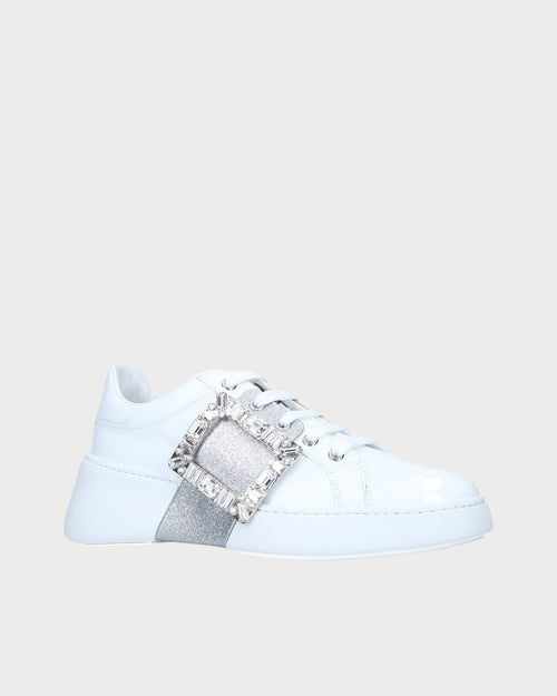 ROGER VIVIER Viv Skate Glitter Buckle Sneakers | RV 波鞋 (白銀色) - LondonKelly 英國名牌代購