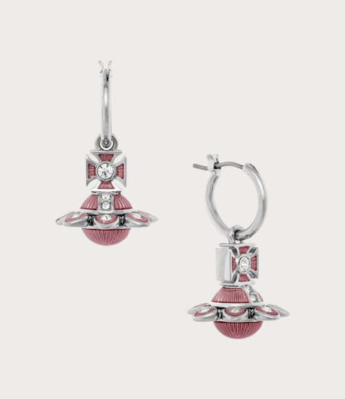 VIVIENNE WESTWOOD Capucine Light Rose Enamel Earrings | 西太后 耳环 (多色) - LONDONKELLY 英国名牌代购