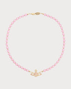 VIVIENNE WESTWOOD Messaline Bead - Design Brass Choker | 西太后 颈链 (粉红色) - LONDONKELLY 英国名牌代购