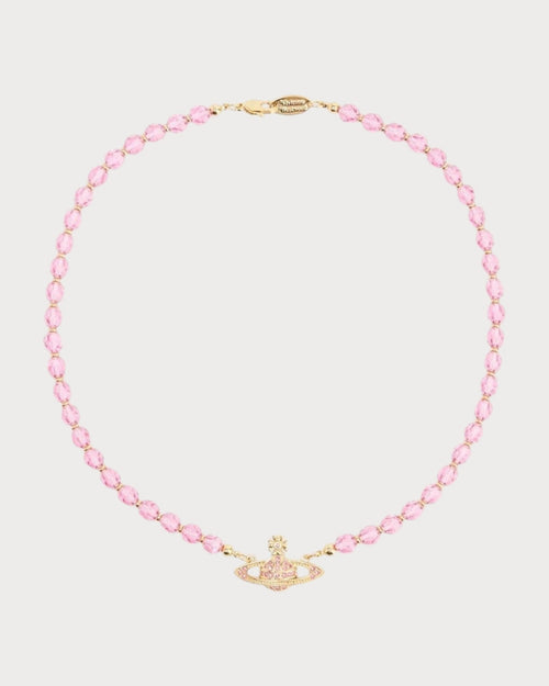 VIVIENNE WESTWOOD Messaline Bead - Design Brass Choker | 西太后 颈链 (粉红色) - LONDONKELLY 英国名牌代购