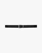 YSL SAINT LAURENT Cassandre Belt In Smooth Leather | 聖羅蘭 皮帶 (3CM/黑色) - LONDONKELLY 英國名牌代購