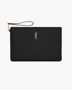 YSL SAINT LAURENT Cassandre Matelasse Document Holder In Leather | 聖羅蘭 文件袋 (黑色) - LONDONKELLY 英國名牌代購
