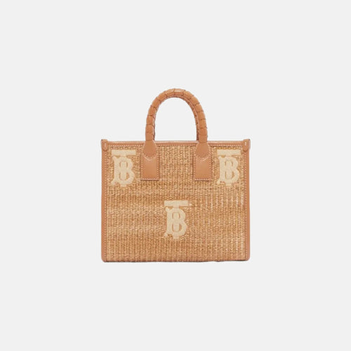 BURBERRY Mini Freya Tote | 博柏利 草編袋 (迷你/啡色)