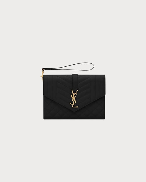 YSL SAINT LAURENT Envelop Flap Pouch | 圣罗兰 手袋 (Black)