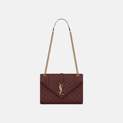 YSL Envelope MEDIUM Grain Leather Chain bag (Many Colours) - LONDONKELLY