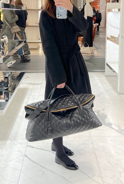 YSL SAINT LAURENT ES Giant Quilted Leather Travel Bag | 圣罗兰 旅行袋 (黑色)