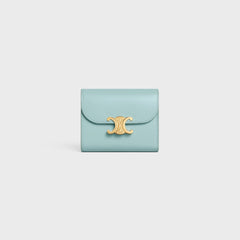 CELINE Small Wallet Triomphe Shiny Calfskin | Celine cowhide Arc de Triomphe wallet (multi-color)