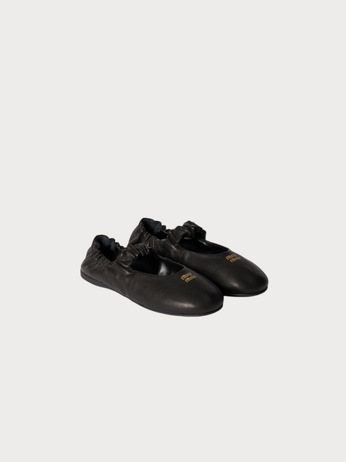 MIU MIU Ruches Nappa Leather Ballerinas Lambskin(2 Colors)