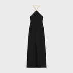 CELINE Column Dress in Satin-Lined Crepe Black | 賽琳 長裙 (黑白色)