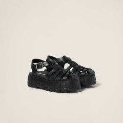 MIU MIU EVA platform cage sandals | 繆繆 厚底涼鞋 (Black)