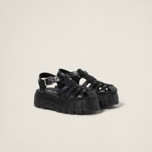 MIU MIU EVA platform cage sandals | 繆繆 厚底涼鞋 (Black)