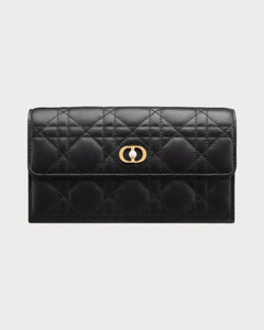 CHRISTIAN DIOR Dior Jolie Orchid Long Wallet | 迪奧 長銀包 (Black)