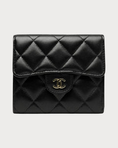 Chanel Classic Small Flap Wallet Lambskin & Gold Black AP0231