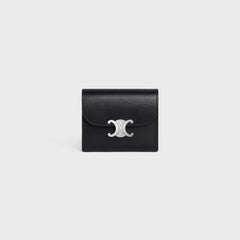 CELINE Small Wallet Triomphe Shiny Calfskin | Celine cowhide Arc de Triomphe wallet (multi-color)