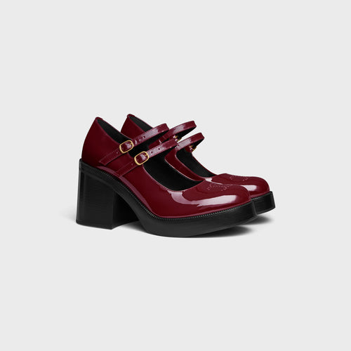 CELINE Tess Babies in Patent Calfskin Dark Burgundy | 賽琳 Tess 漆皮小牛皮娃娃鞋（深酒紅色）