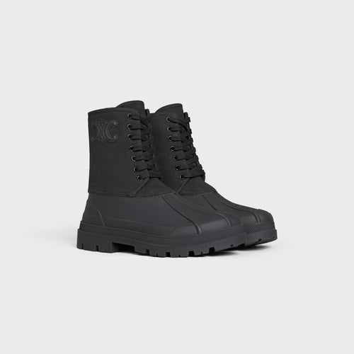 CELINE Riley Lace-Up Boot in Canvas Black | 賽琳 Riley 綁帶靴（黑色帆布）