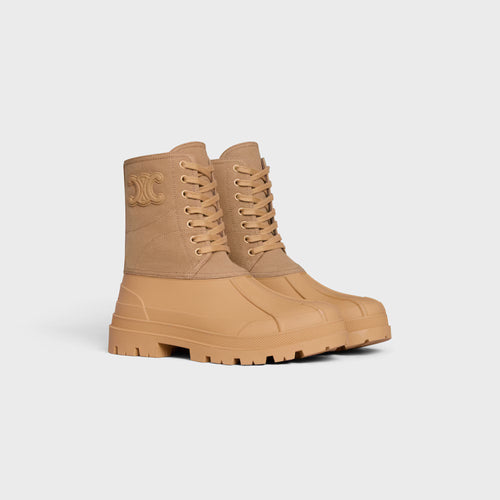 CELINE Riley Lace-Up Boot in Canvas Caramel | 賽琳 Riley 綁帶靴（焦糖色帆布）