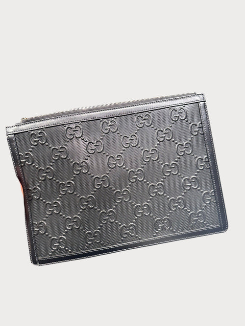 GUCCI Men's All Black Tennis 20 Pouch | 古馳 男仕手袋 (全黑色)