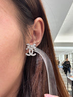 CHANEL Bow The CC Logo Earrings | Chanel Earrings (Silver)