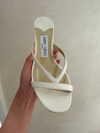 JIMMY CHOO Ciela Mule Nappa Leather(White)