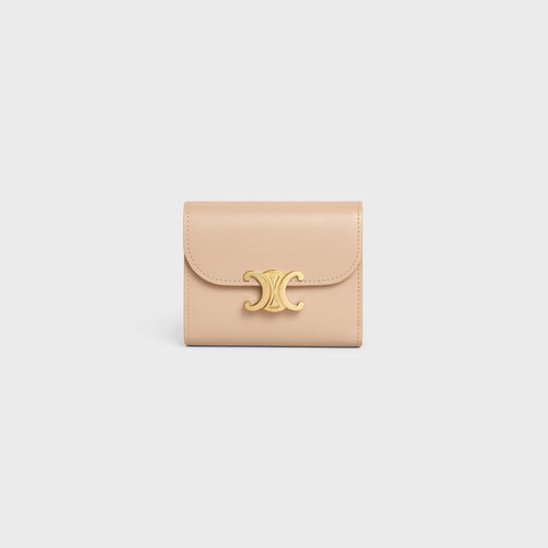 CELINE Small Wallet Triomphe Shiny Calfskin | Celine cowhide Arc de Triomphe wallet (multi-color)