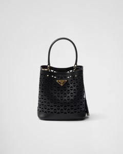 PRADA 1BA217 Panier Leather Mini-Bag with Cut-Out Motif | Prada Mini Handbag (Multicolor)