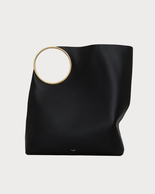 ALAIA Ring Tote Bag In Smooth Calfskin(XL/Black) - LONDONKELLY 英国名牌代购