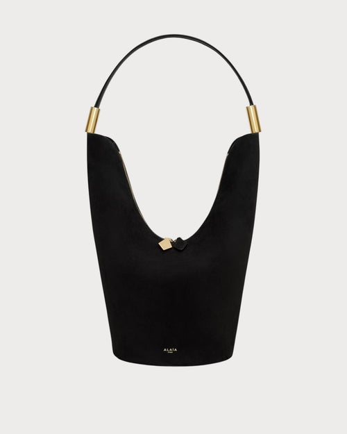 ALAIA Shape Bag In Suede Goatskin And Calfskin(Medium/Black) - LONDONKELLY 英国名牌代购
