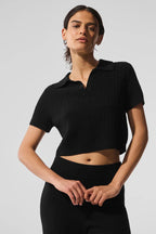 ALO YOGA Cashmere Plush Waffle Polo Tee | 羊絨絨毛格紋上衣 (多色) - LondonKelly 英國名牌代購