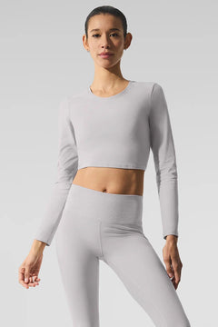 ALO YOGA Washed Crop Finesse Long Sleeve | 水洗短版長袖上衣 (多色) - LondonKelly 英國名牌代購