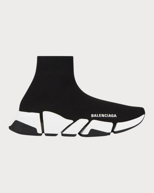 BALENCIAGA (W) Speed 2.0 Recycled Knit Trainers With Bicolor Sole(Black) - LONDONKELLY 英国名牌代购