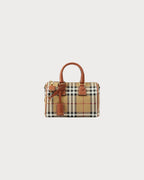 BURBERRY Mini Check Bowling Bag | 博柏利 迷你袋 (啡色) - LondonKelly 英國名牌代購