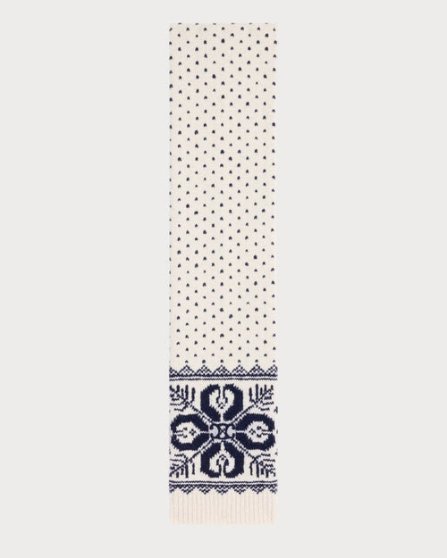 CELINE Scarf Fair Isle Wool(White) - LONDONKELLY 英国名牌代购