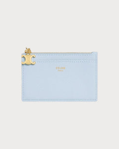 CELINE Zipped Card Holder Triomphe Charms In Grained Calfskin | 賽琳 卡套 (多色) - LONDONKELLY 英國名牌代購
