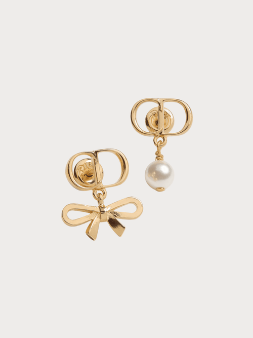 CHRISTIAN DIOR CD Mini Bow Earrings(Gold) - LONDONKELLY 英國名牌代購