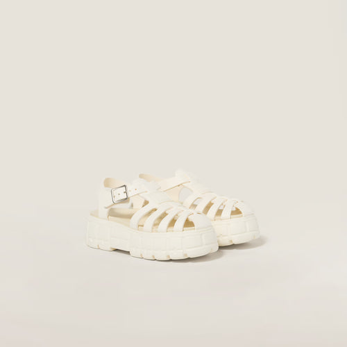 MIU MIU EVA platform cage sandals | 繆繆 厚底涼鞋 (Ivory)