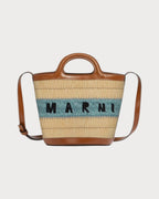 MARNI Raffia Effect and Blue Crochet Tropicalia Bucket Bag(Mini/Brown) - LONDONKELLY 英國名牌代購