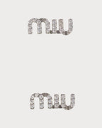 MIU MIU Metal earrings with crystals | 缪缪 耳环 (银色) - LONDONKELLY 英国名牌代购