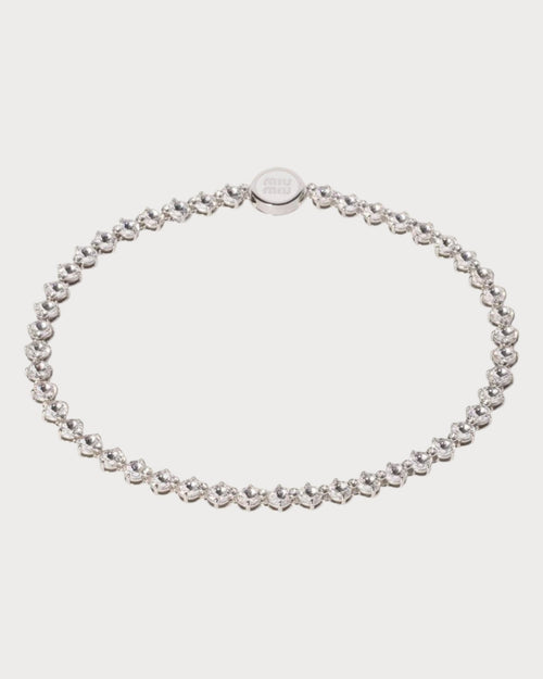 MIU MIU Metal Necklace with Crystals | 缪缪 水晶颈链 (银色) - LONDONKELLY 英国名牌代购